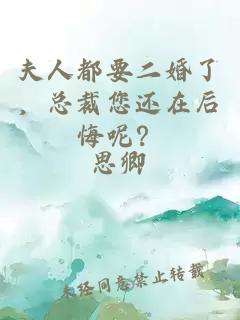 夫人都要二婚了，总裁您还在后悔呢？