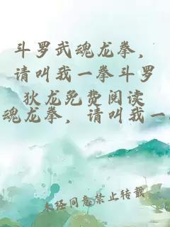 斗罗武魂龙拳，请叫我一拳斗罗狄龙免费阅读