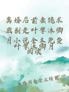 离婚后前妻跪求我别走叶擘沐卿月小说全本免费阅读